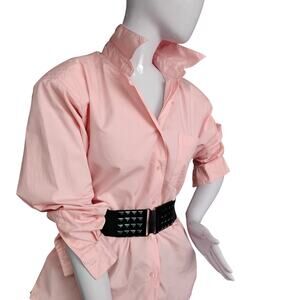 Vintage American Weekend Button Down Shirt Size Medium Pastel Pink Long Sleeve